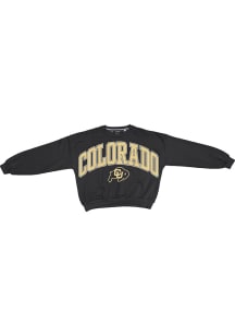 Pressbox Colorado Buffaloes Womens Black Sweeper Crew Sweatshirt