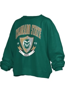 Pressbox Colorado State Rams Womens Green Janise Crew Sweatshirt