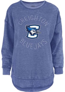 Pressbox Creighton Bluejays Womens Blue Melange Crew Sweatshirt
