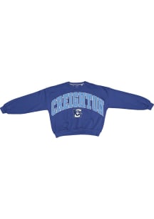Pressbox Creighton Bluejays Womens Blue Sweeper Crew Sweatshirt