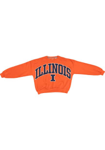 Pressbox Illinois Fighting Illini Womens Orange Sweeper Crew Sweatshirt