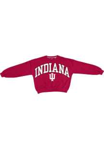 Pressbox Indiana Hoosiers Womens Crimson Sweeper Crew Sweatshirt