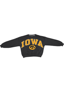 Pressbox Iowa Hawkeyes Womens Black Sweeper Crew Sweatshirt