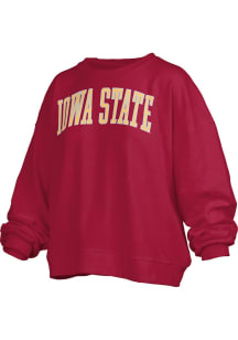 Pressbox Iowa State Cyclones Womens Crimson School Sequins Crew Sweatshirt