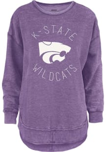 Pressbox K-State Wildcats Womens Purple Melange Crew Sweatshirt