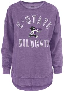 Pressbox K-State Wildcats Womens Purple Melange Crew Sweatshirt