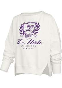 Pressbox K-State Wildcats Womens White Field Day Crew Sweatshirt