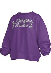 Pressbox K-State Wildcats Womens Purple School Sequins Crew Sweatshirt