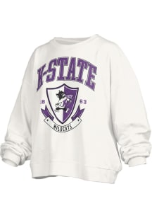 Pressbox K-State Wildcats Womens White Janise Crew Sweatshirt