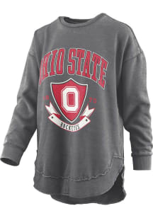 Pressbox Ohio State Buckeyes Womens Black Melange Crew Sweatshirt