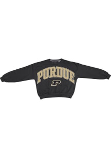 Pressbox Purdue Boilermakers Womens Black Sweeper Crew Sweatshirt
