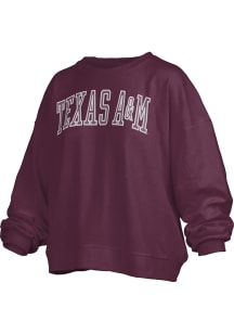 Pressbox Texas A&M Aggies Womens Maroon School Sequins Crew Sweatshirt