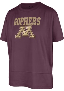 Pressbox Minnesota Golden Gophers Womens Maroon Teagan Short Sleeve T-Shirt