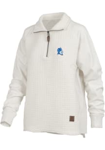 Pressbox Duke Blue Devils Womens Ivory Salem Qtr Zip