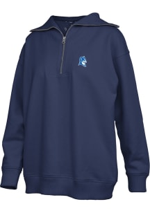 Pressbox Duke Blue Devils Womens Black Thelma Qtr Zip