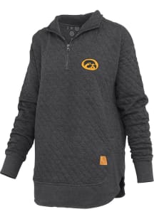 Pressbox Iowa Hawkeyes Womens Black Roseburg Qtr Zip