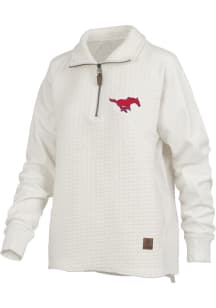 Pressbox SMU Mustangs Womens Ivory Salem Qtr Zip