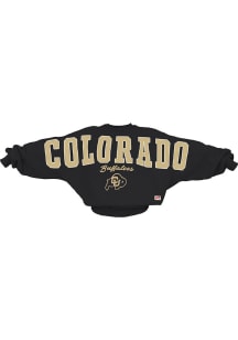 Pressbox Colorado Buffaloes Womens Black Flannigan Crew Sweatshirt