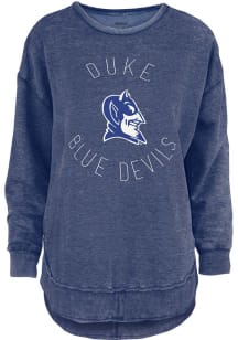 Pressbox Duke Blue Devils Womens Blue Bakersfield Crew Sweatshirt