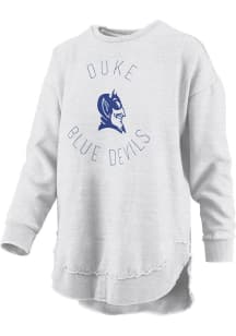 Pressbox Duke Blue Devils Womens Oatmeal Bakersfield Crew Sweatshirt