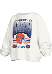 Pressbox Florida Gators Womens White Sheffield Crew Sweatshirt