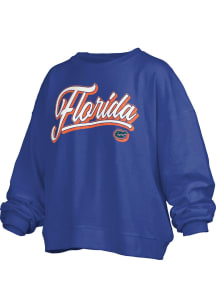 Pressbox Florida Gators Womens Blue Harlow Glitter Crew Sweatshirt