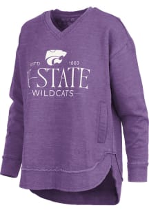 Pressbox K-State Wildcats Womens Purple Silverton Crew Sweatshirt