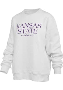 Pressbox K-State Wildcats Womens Ivory Champagne Brandberg Crew Sweatshirt