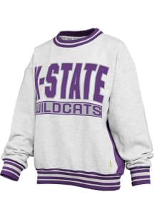 Pressbox K-State Wildcats Womens Ash Endzone Crew Sweatshirt
