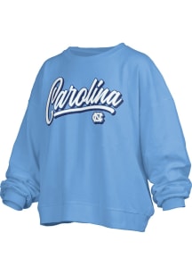 Pressbox North Carolina Tar Heels Womens Light Blue Harlow Glitter Crew Sweatshirt