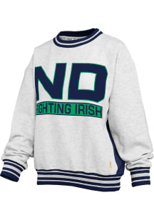 Pressbox Notre Dame Fighting Irish Womens Ash Endzone Crew Sweatshirt