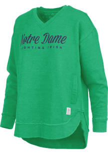 Pressbox Notre Dame Fighting Irish Womens Kelly Green East Hall Crew Sweatshirt