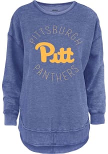 Pressbox Pitt Panthers Womens Blue Bakersfield Crew Sweatshirt