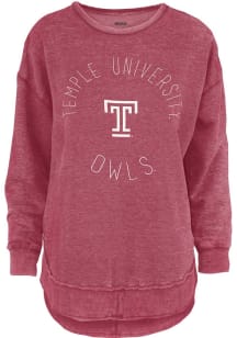 Pressbox Temple Owls Womens Crimson Bakersfield Crew Sweatshirt