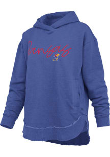 Pressbox Kansas Jayhawks Womens Blue Clairmont Hooded Sweatshirt