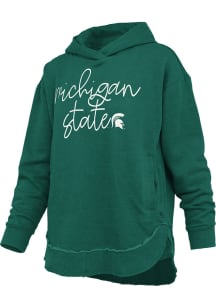Pressbox Michigan State Spartans Womens Green Clairmont Hooded Sweatshirt