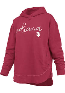 Pressbox Indiana Hoosiers Womens Crimson Clairmont Hooded Sweatshirt