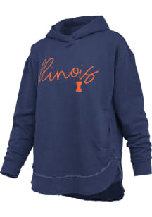 Pressbox Illinois Fighting Illini Womens Navy Blue Clairmont Hooded Sweatshirt