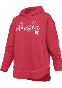Pressbox Nebraska Cornhuskers Womens Red Clairmont Hooded Sweatshirt