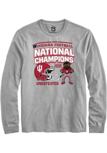 Summit Sportswear Indiana Hoosiers Grey Headlines 2025 National Champions Long Sleeve T Shirt