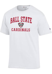 Champion Ball State Cardinals White MAC Arch Jersey Short Sleeve T Shirt