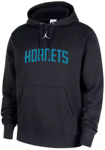 Nike Charlotte Hornets Mens Black Club Wordmark Long Sleeve Hoodie