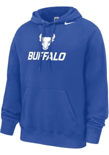 Nike Buffalo Bulls Mens Blue Flat Name Mascot Club Fleece Long Sleeve Hoodie