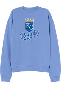 Kansas City Royals Womens Light Blue Washed Crew Sweatshirt