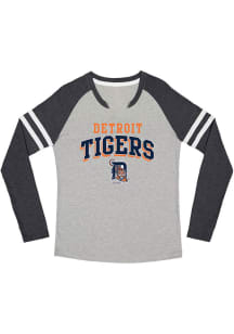 Detroit Tigers Womens Navy Blue Raglan LS Tee