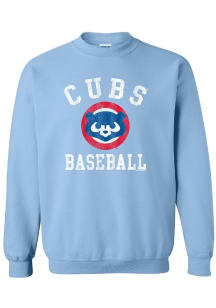 Chicago Cubs Womens Light Blue Gildan Crew Sweatshirt