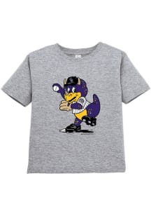 Dinger  Soft As A Grape Colorado Rockies Toddler Grey Standing Mascot Short Sleeve T-Shirt