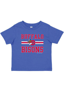 Buster T. Bison  Soft As A Grape Buffalo Bisons Toddler Blue Home Team Short Sleeve T-Shirt
