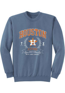 Houston Astros Womens Blue Soft Washed Crew Sweatshirt