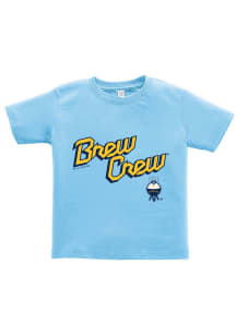 Milwaukee Brewers Toddler Light Blue Brew Crew Short Sleeve T-Shirt